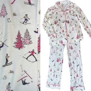 NWOT BedHead Pajamas Skiing Mishaps Long Sleeve Long Pants Jersey Set Medium